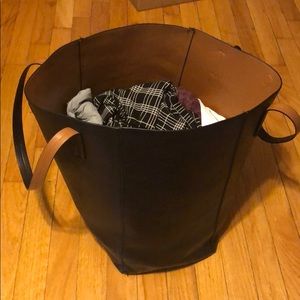 Black Leather Weekender